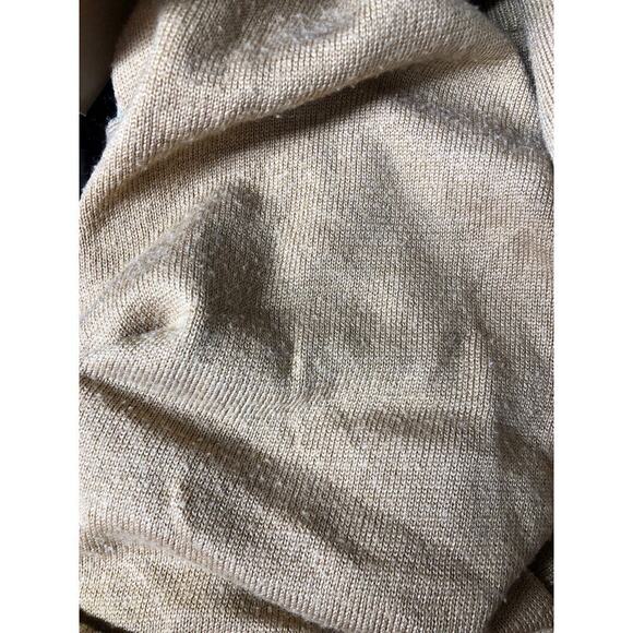 KF/Kaufman Mixed Media Sweater Turtleneck Wool Blend Knit Camel & White XL - Picture 8 of 11